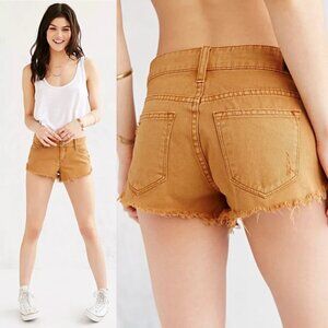 NWT Urban Outfitters BDG Dolphin Shorts Brown‎ Size 27 Cotton Frayed Edge Boho